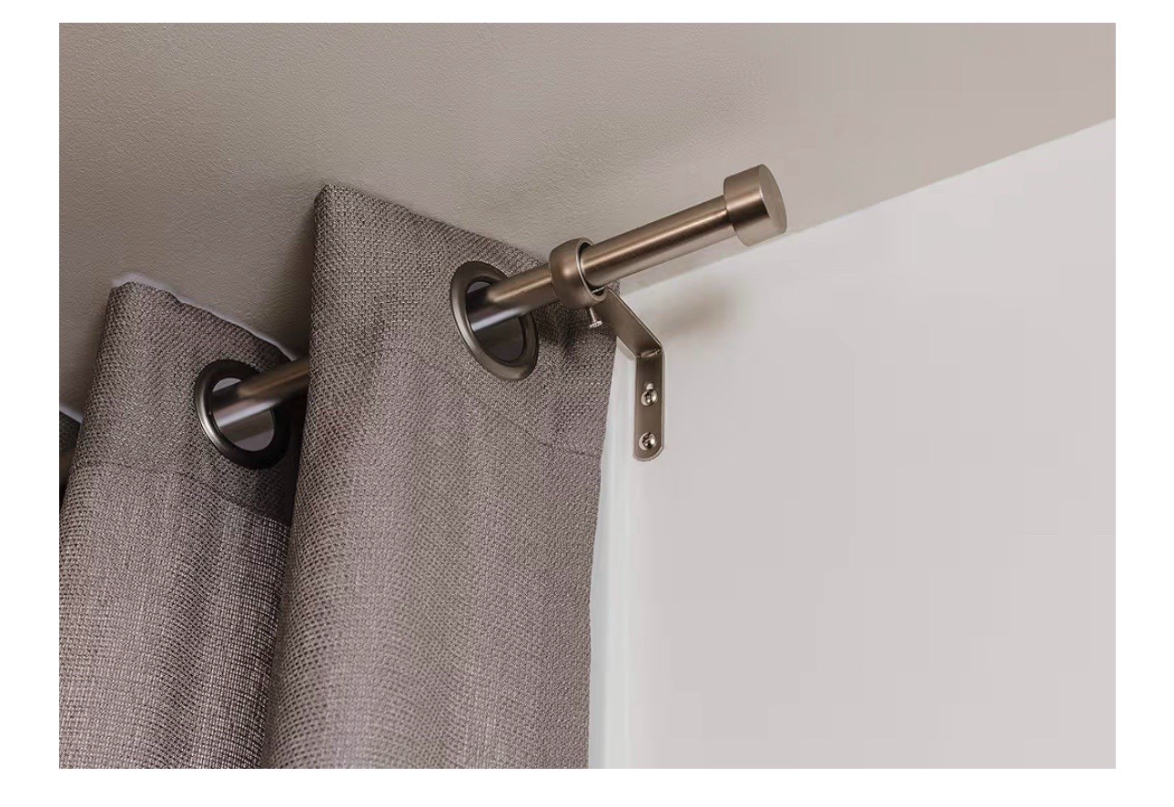 Umbra Cappa Adjustable Curtain Rod 72-144 in Brushed Nickel 0.75 Modern