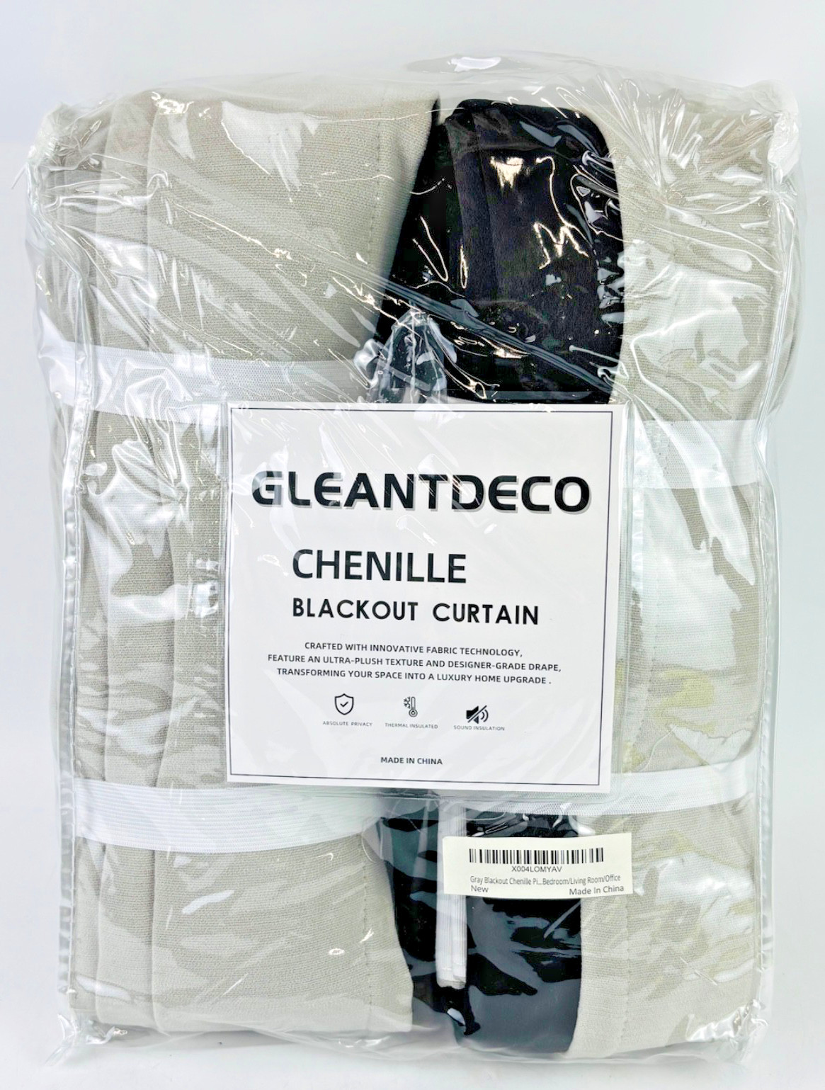 Gleantdeco Gray Blackout Chenille Pinch Pleated Curtains 40x96in 2 Panels