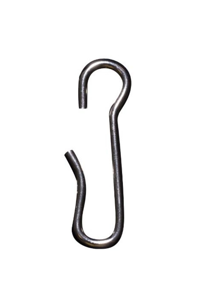 50 Pieces Steel J shaped curtain hook. 1.5 inches long.