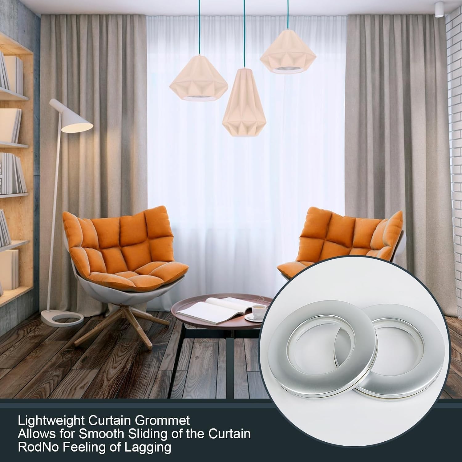 Stylish 16PCS Curtain Eyelets – Nanoscale Silent Grommets, Perfect for Any Home
