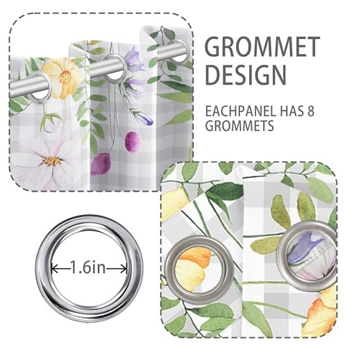 Spring Sheer Curtains 96 Inches Long, 52″W x 96″L (Pack of 2) Spring-2026