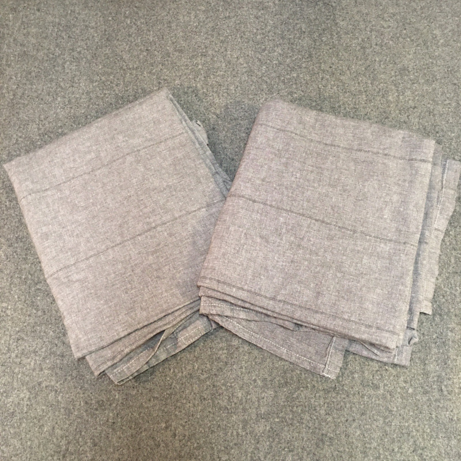 IKEA Lenda Curtain Panels Unisex 55×98 Grey Cotton Tab Top Set of 2