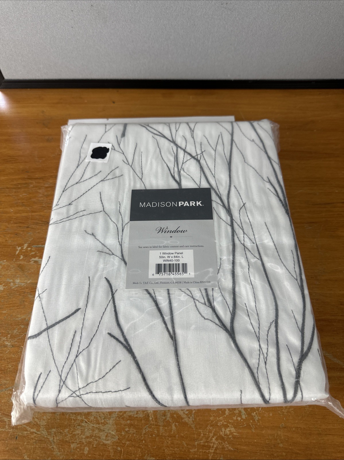 Madison Park Andora Embroidered Branches Room Darkening Curtain Panel 50×84