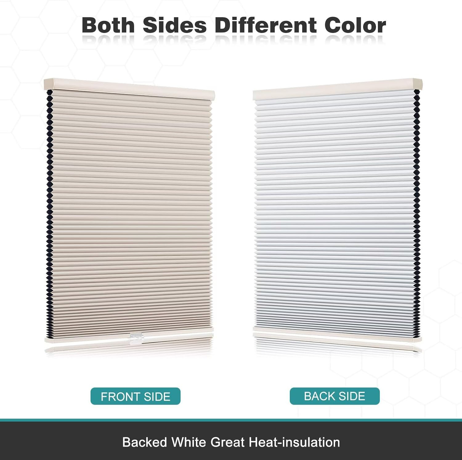 Beige Cordless Blackout Cellular Shades for Windows 28″ W X 64″ H