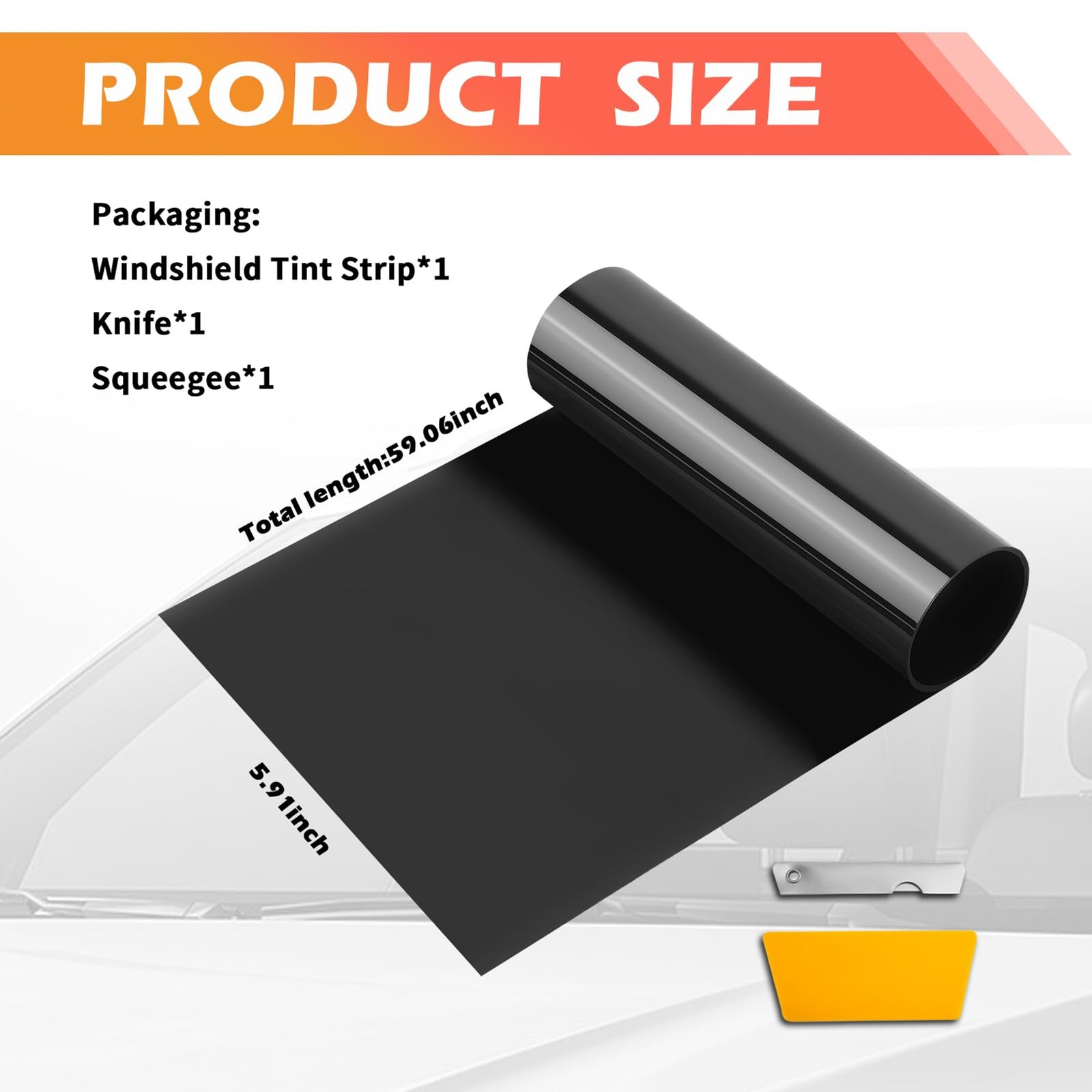 59.06×5.91 Car Windshield Tint Strip Kit,5% VLT Car Window Tint Film for Glare R