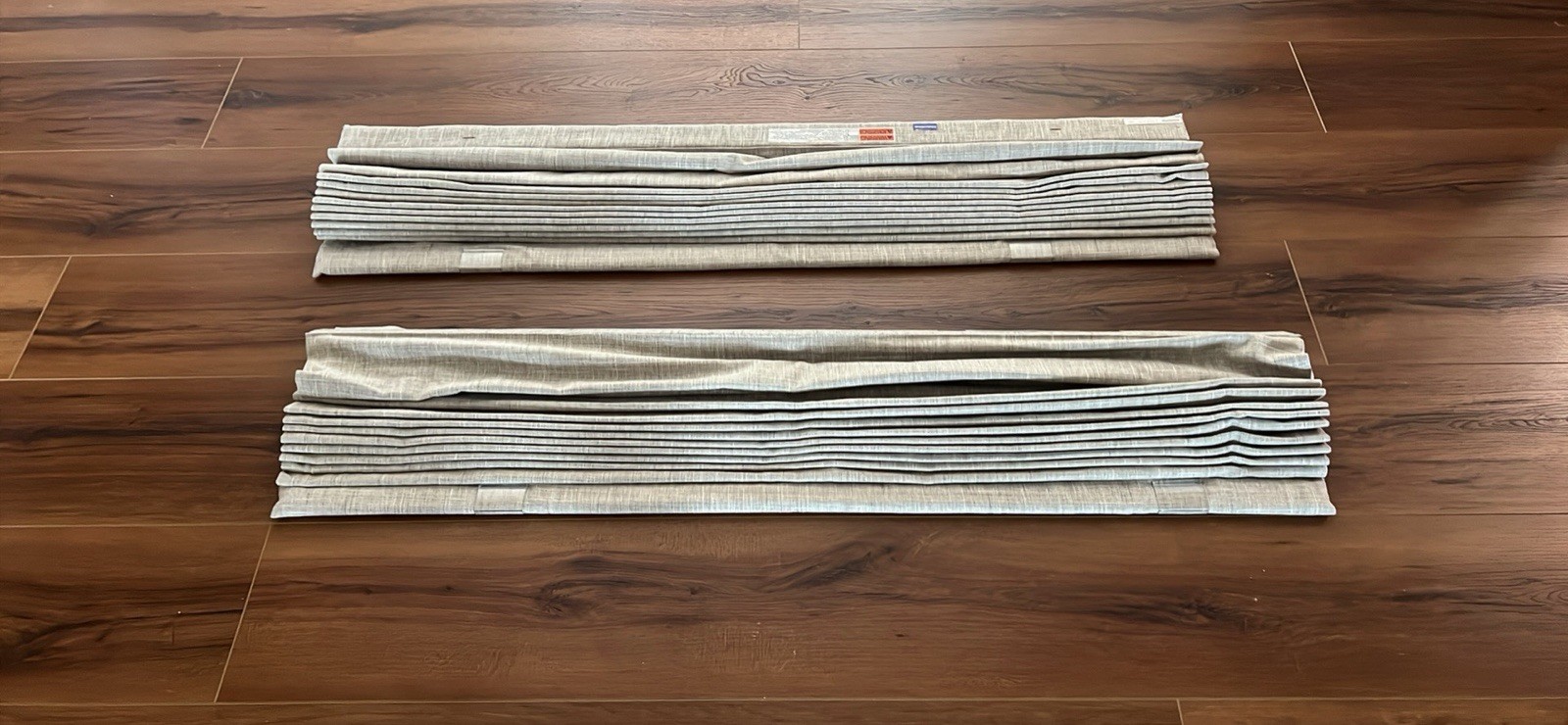 Two Cordless Lift Roman Shades Window Blinds Inside Mount