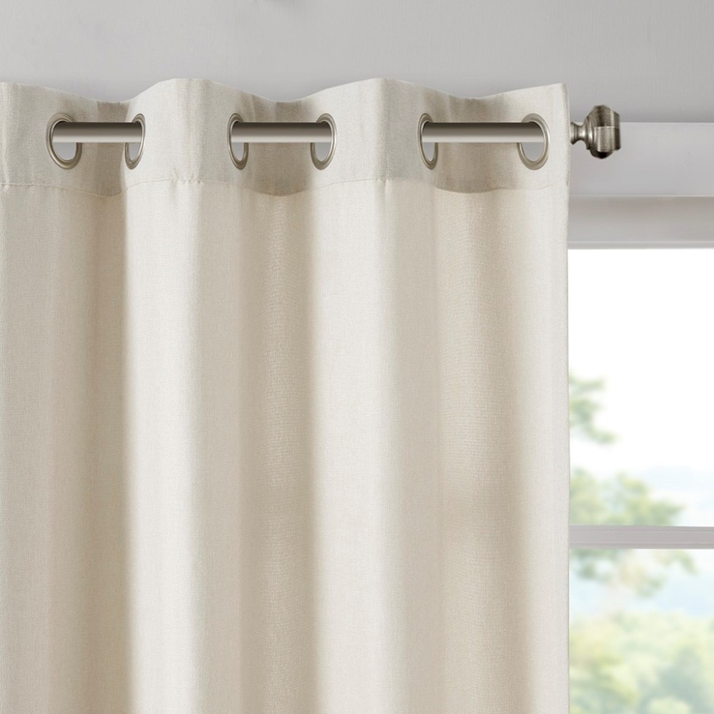 Plaid Rod Pocket and Back Tab Curtain Panel with Fleece Lining Brown 50×95″