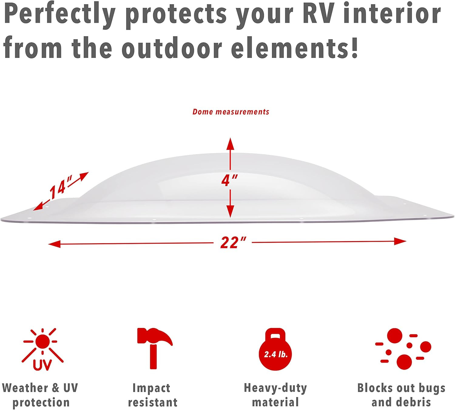 RV Skylight | Universal Skylight Window Cover for Exterior Camper Roof | Durabl