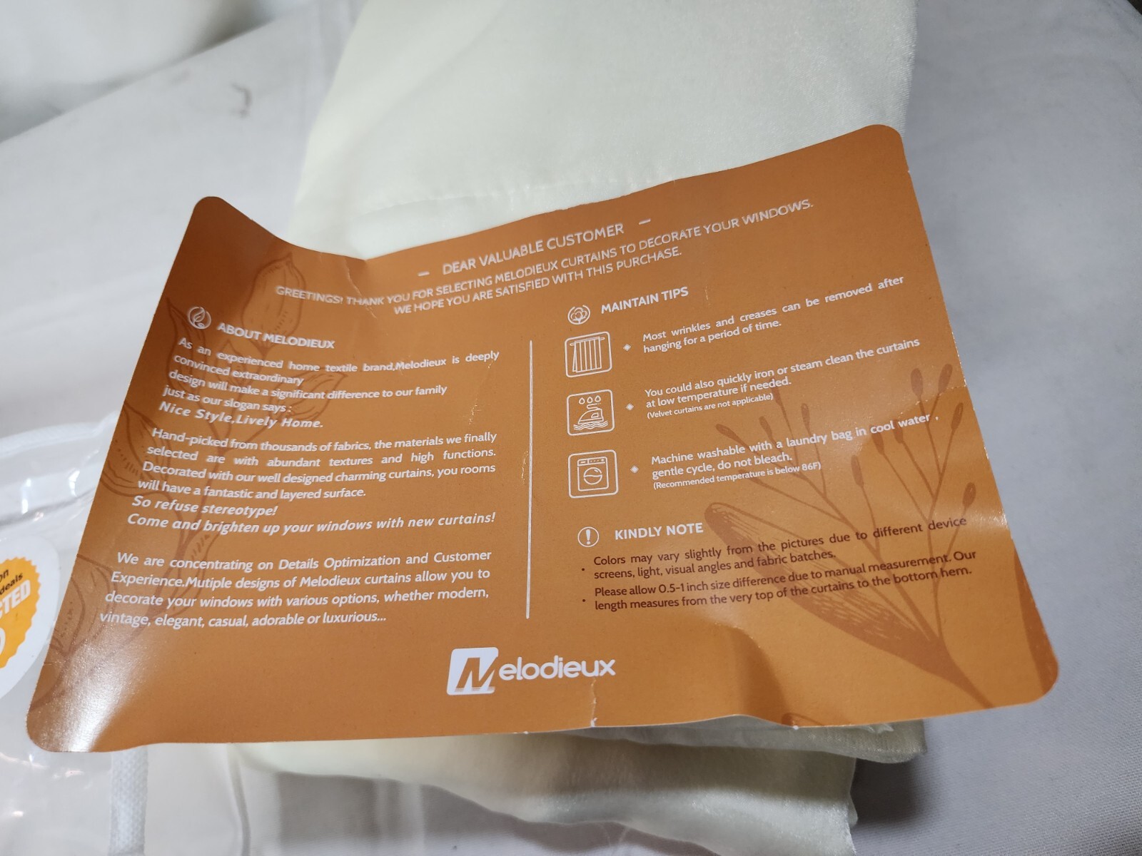 Melodieux 2-Pcs Blackout Cotton Cream Drapes Curtains, Beige, 96 x 56 Inch