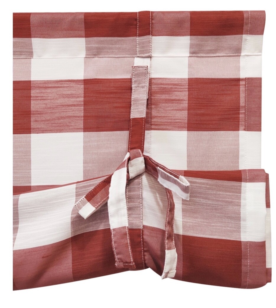 Better Homes & Gardens Buffalo Check Balloon Shade Brick Red/White 42”x 63”