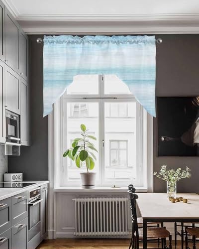Gradient Swag Valances for Windows,Modern 56″W x 36″L (Pack of 1) Aqua Blue