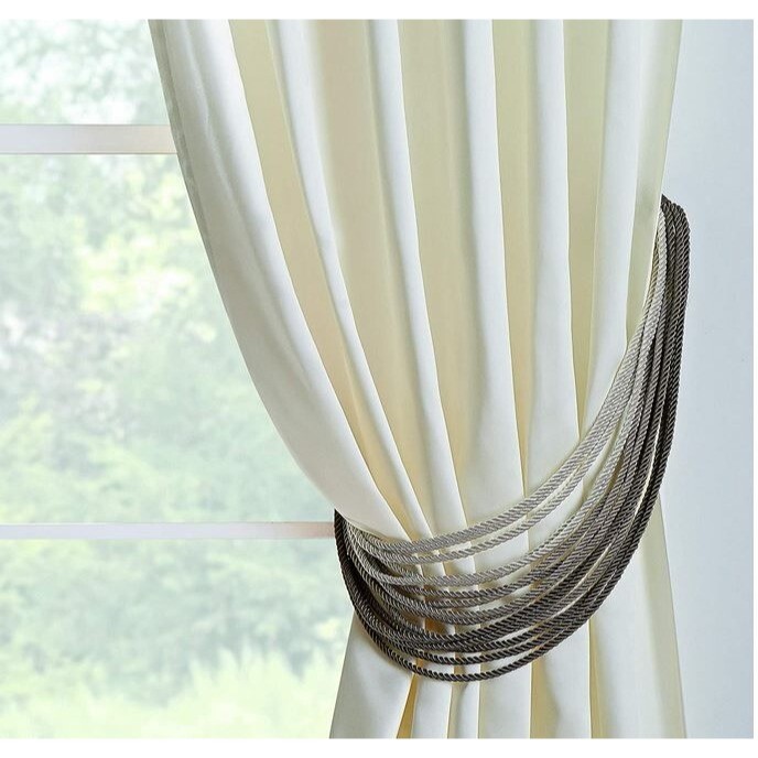 Curtain tieback rope holdback for window panels 36″ braided neutral colors