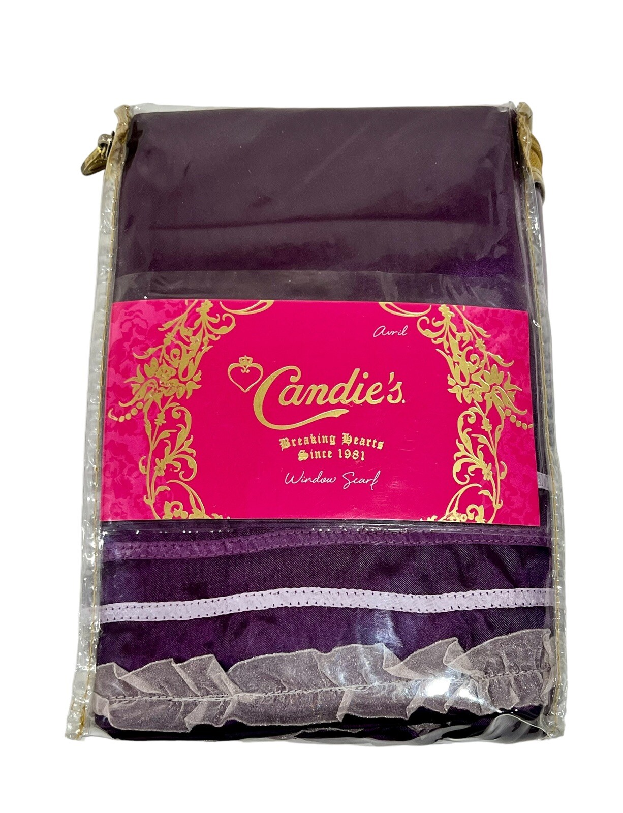 Candie’s Avril Purple One Window Scarf – 40”x168” – New – 100% Polyester -Kohl’s