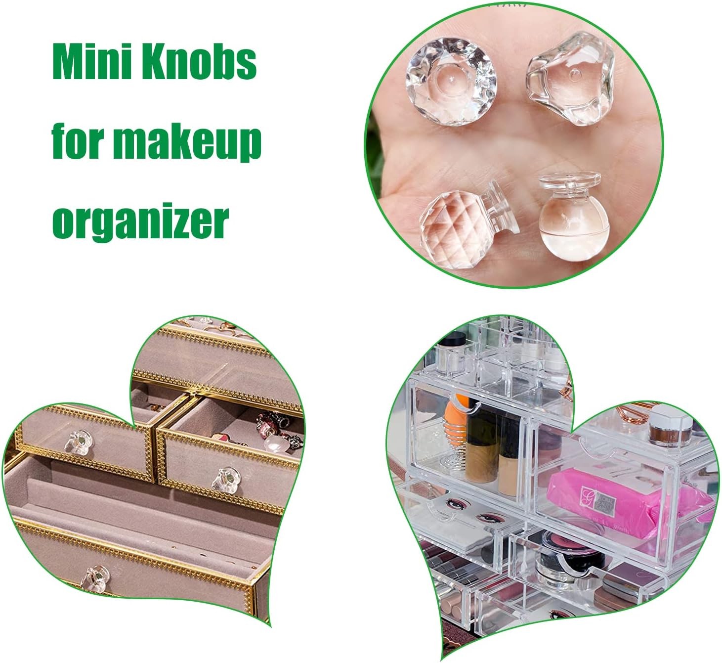 6PCS Self Adhesive Clear Acrylic Cabinet Knobs Stick On Drawer Pull Handles 16mm
