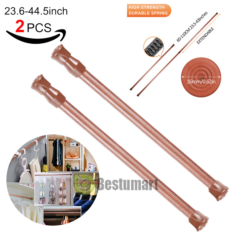 Adjustable Length Spring Metal Tension Curtain Rod for Window Kitchen,Bathroom