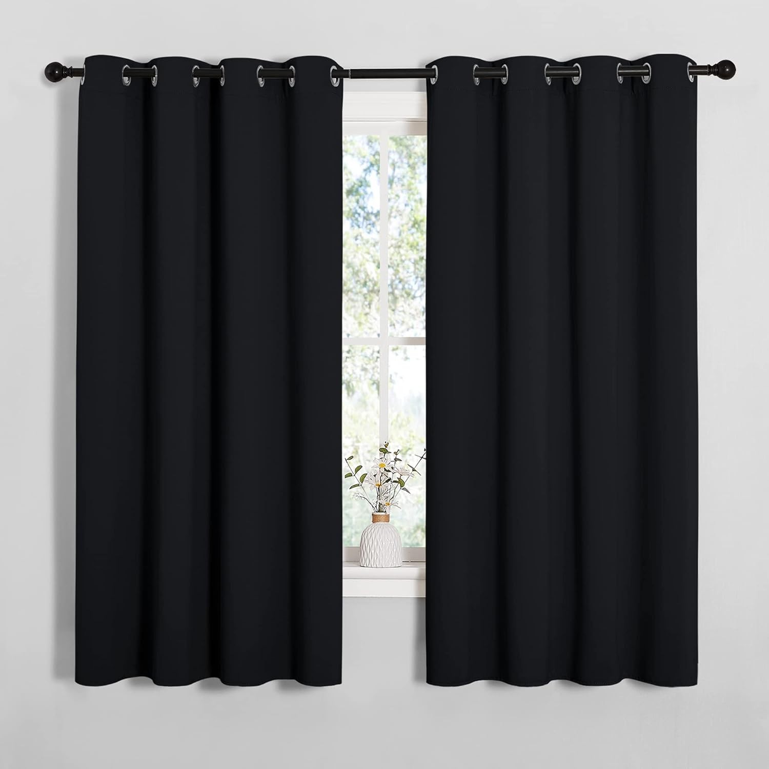 Bathroom Blackout Curtains and Drapes, 2 Panels, 55 inches Wide by 57 inches