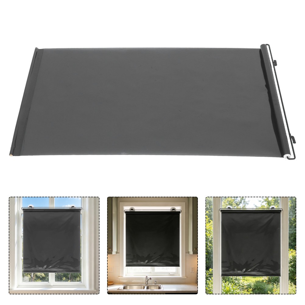 Blackout Window Drape Glare Reduction Shade Portable Shades Suction Cups