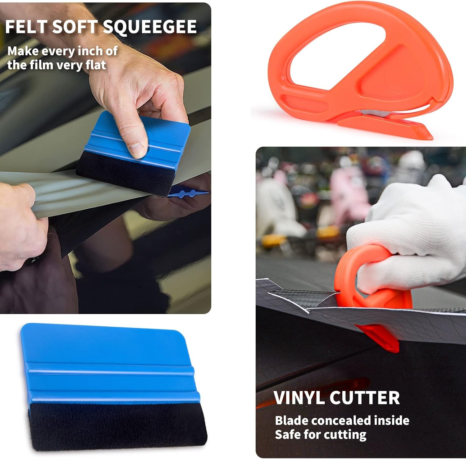 Vinyl Wrap Tool Kit Window Tinting Felt Squeegee Knife