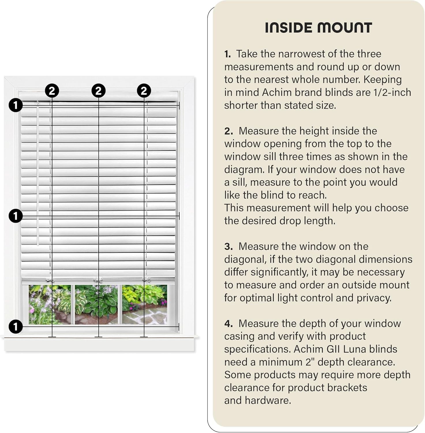 Cordless Room Darkening Venetian Blind – 27 Inch Width, 64 27W x 64H, White