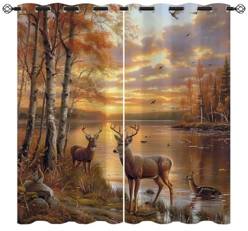 Deer Blackout Curtains for Girls Boy Home 42″W x 63″L (Pack of 1) Deer_05