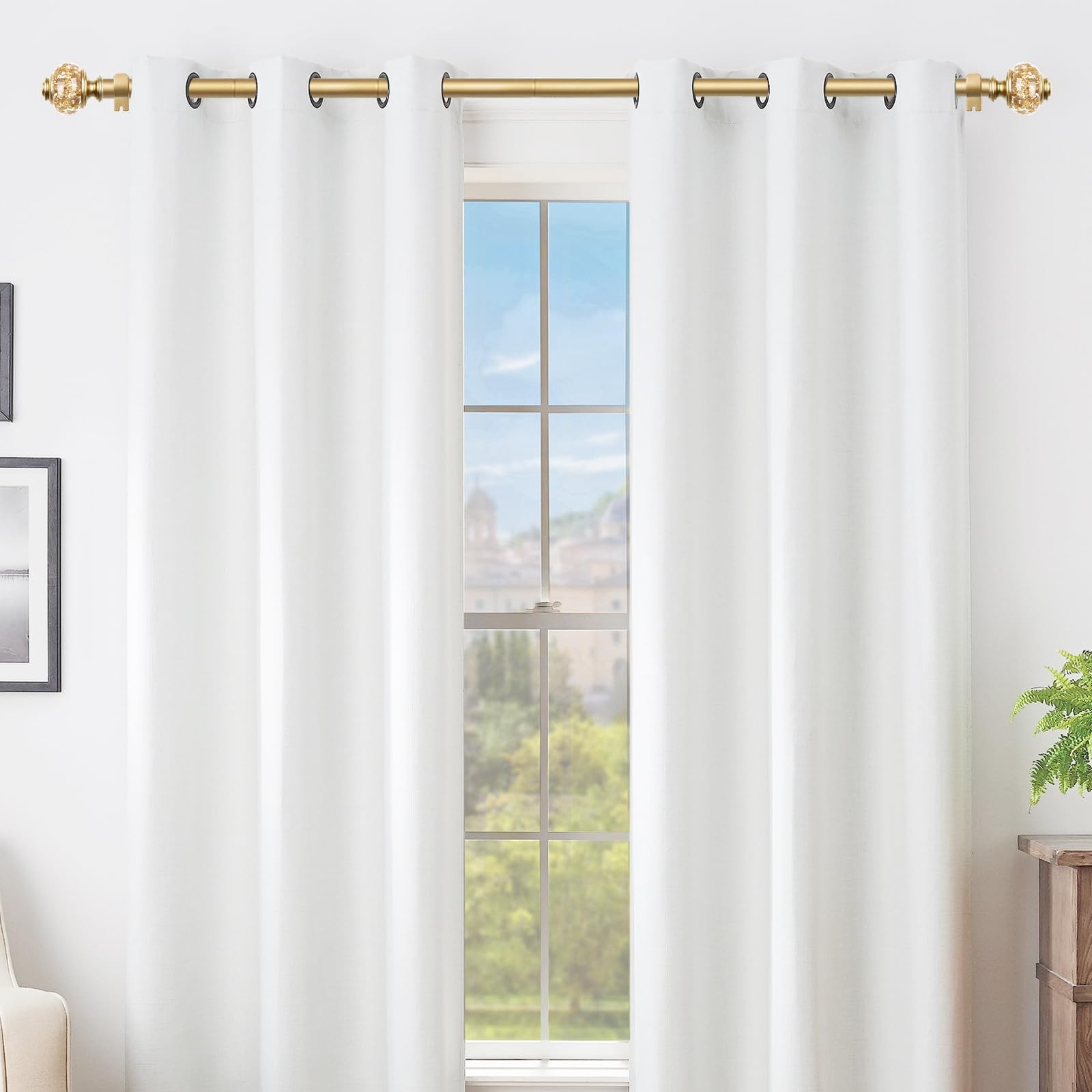 Replacement Finials for Curtain Rods (1 or 7/8 Inch), Luxury Gold