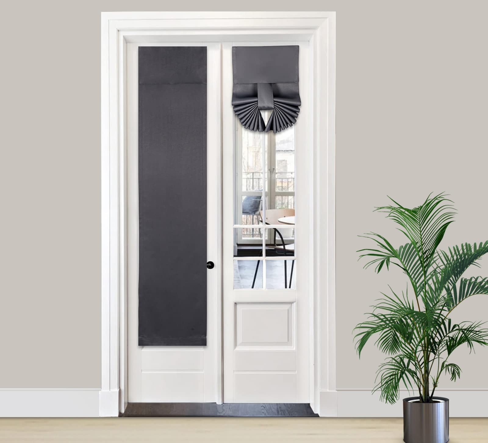 Pi Side Door Curtain 2 Panelsthermal Insulated Privacy Tie Up Shade Small