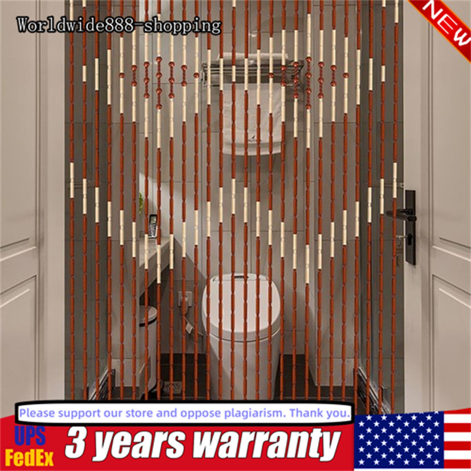 Bamboo Bead Curtain String Door Curtains Beaded Wooden Curtain fit for Doorway