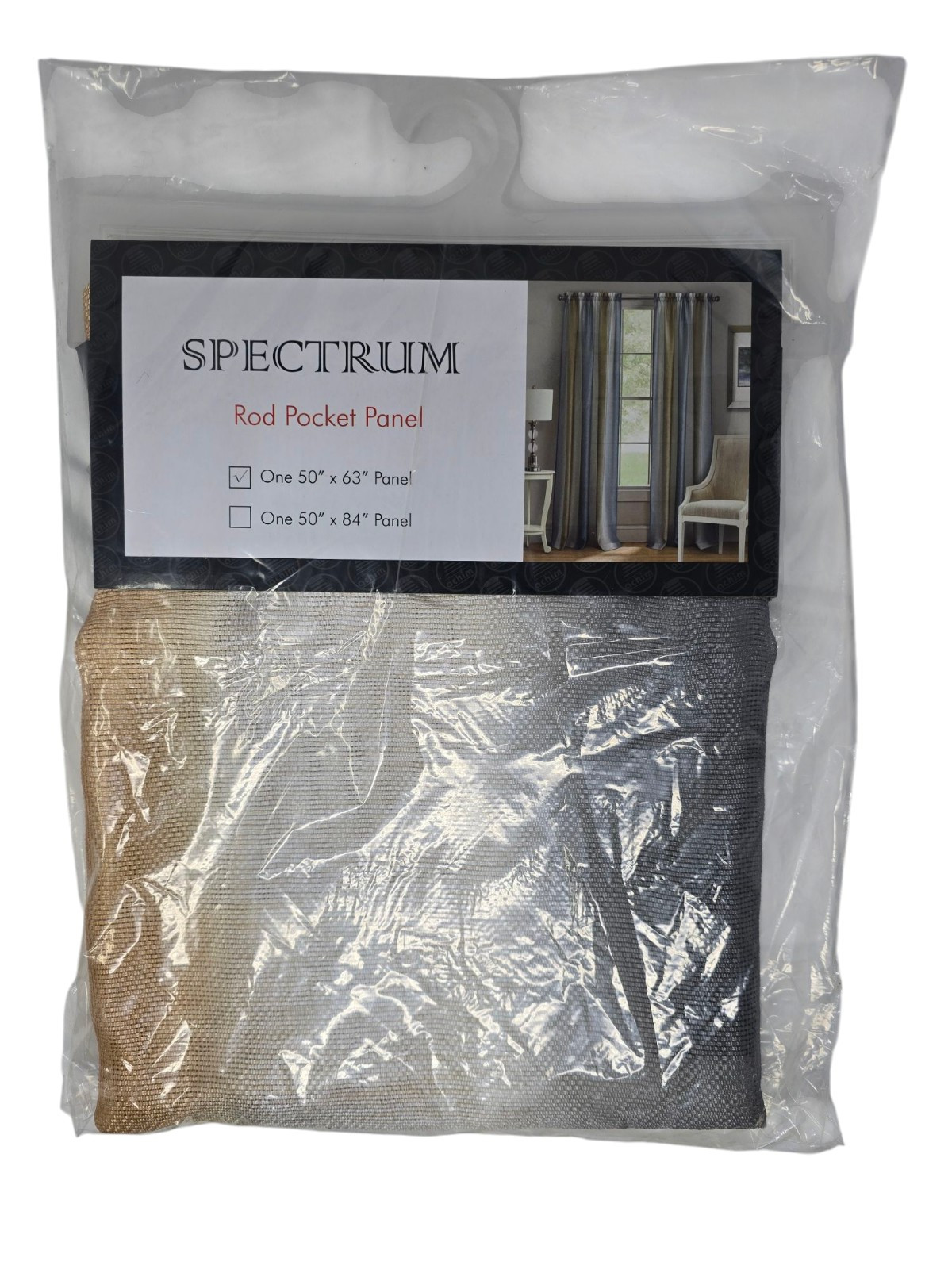 ACHIM Spectrum 50″ W x 63″ L Polyester Light Filtering Window Panel Silver/Gold