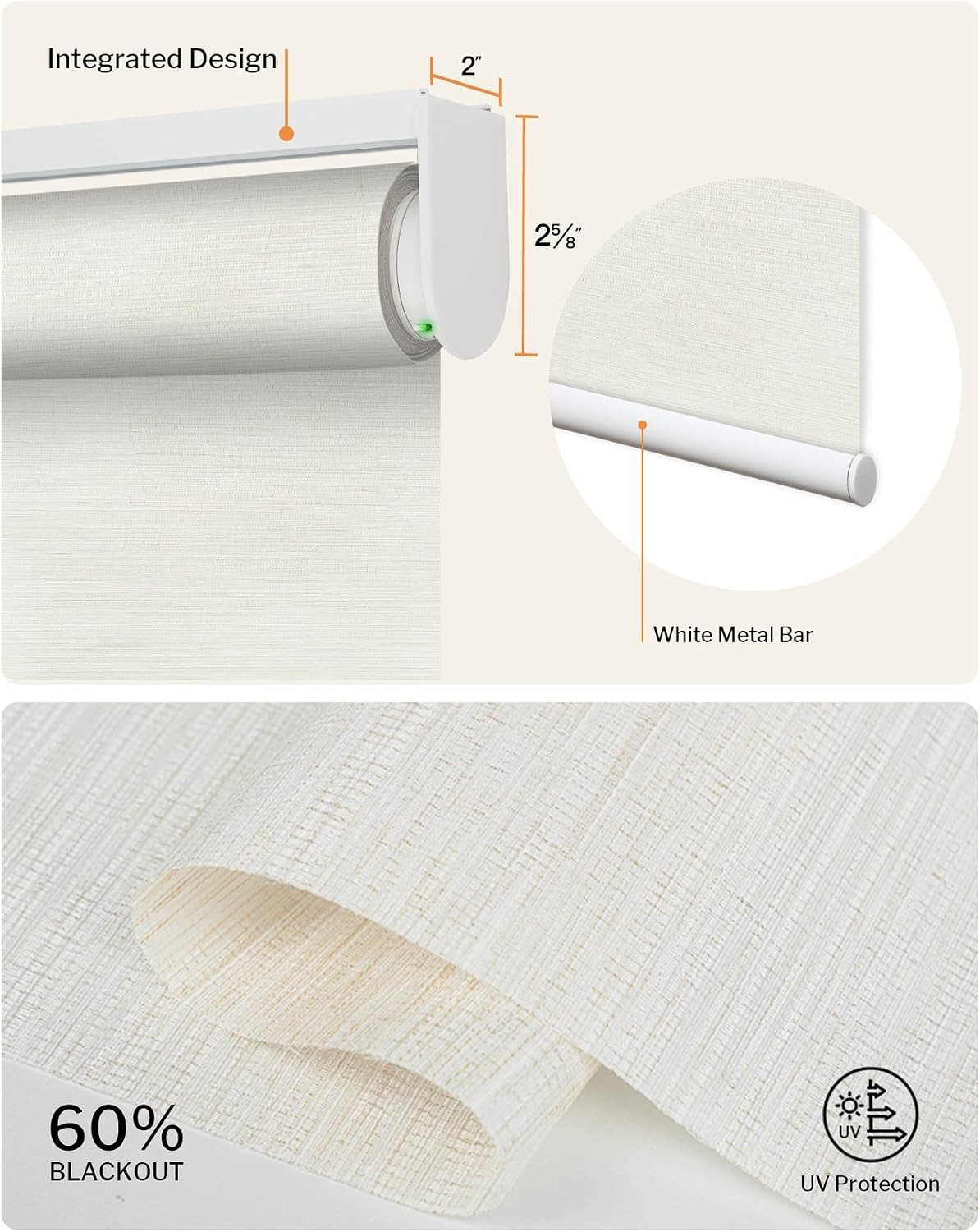 Motorized Blinds with Remote APP Control Light Filtering Roller Shades for