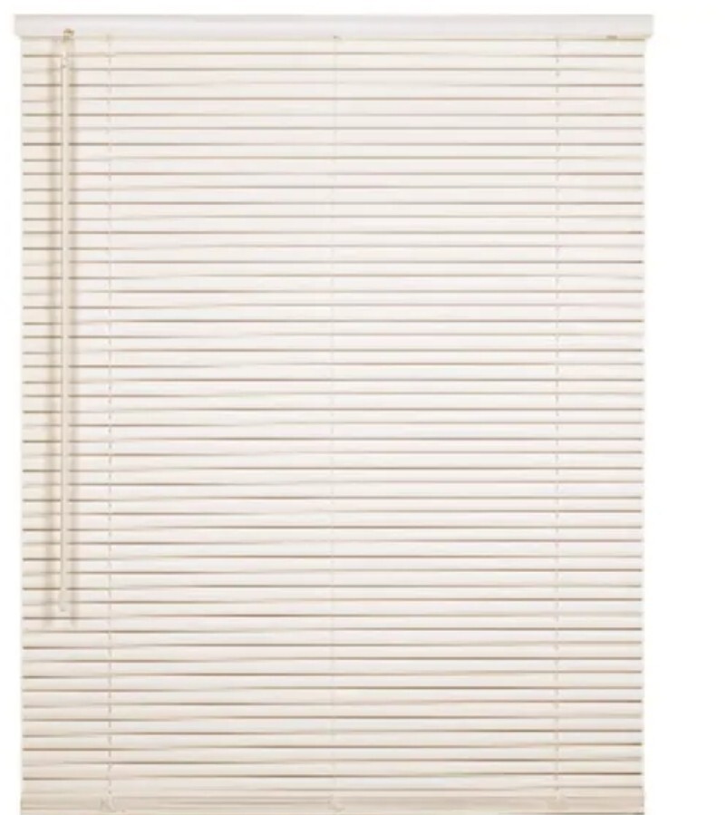 71×60 Premium Pre Sized Cordless Room Darkening 1 in Aluminum Blinds Alabaster