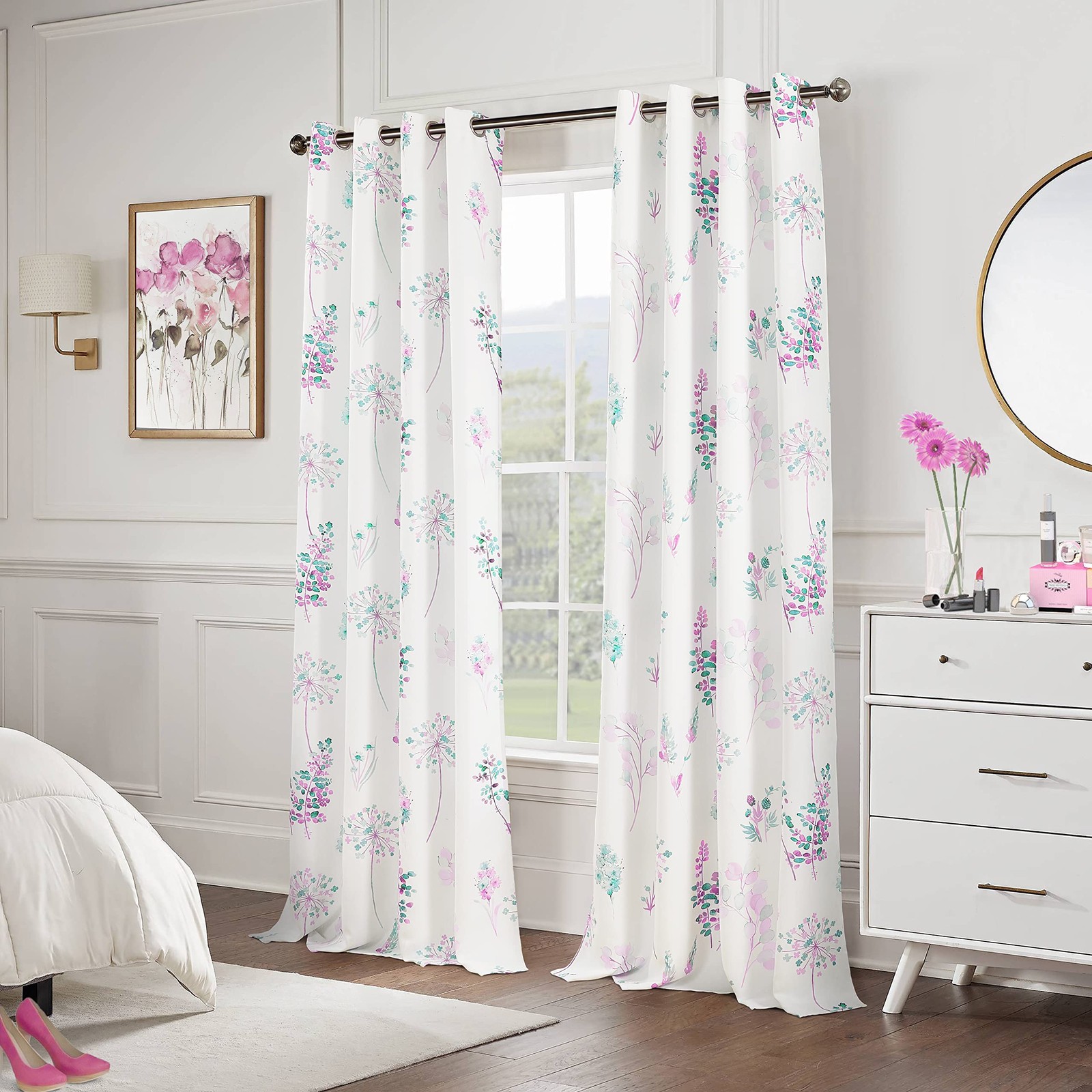 Xtmyi Purple Curtains For Living Room 2 Panels Grommet Room Darkening 80