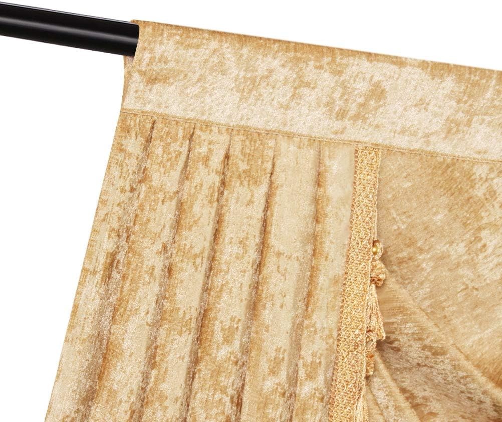 Thick Chenille Window Curtains Valance for Living Room Luxury Gold Room Curtain
