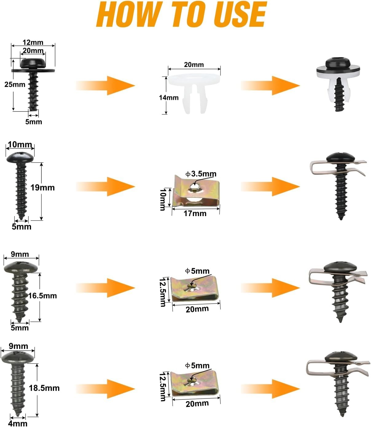 GOOACC 795Pcs Car Push Retainer Clips & Auto Fasteners Assortment 23 Most Pop…