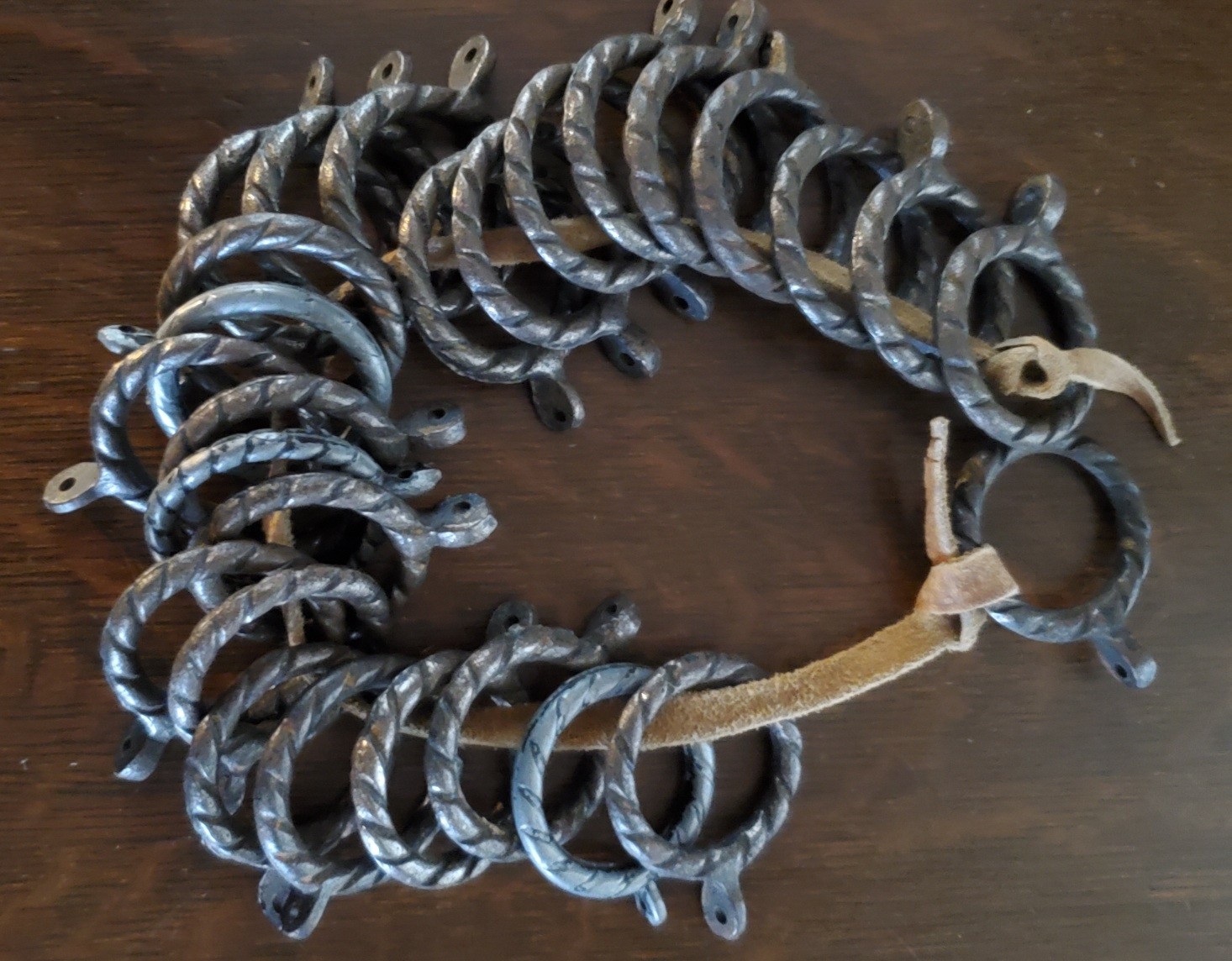 26 Solid Cast Sew-In Curtain Rings – Woven Rope Design – 1 3/4 in diamete