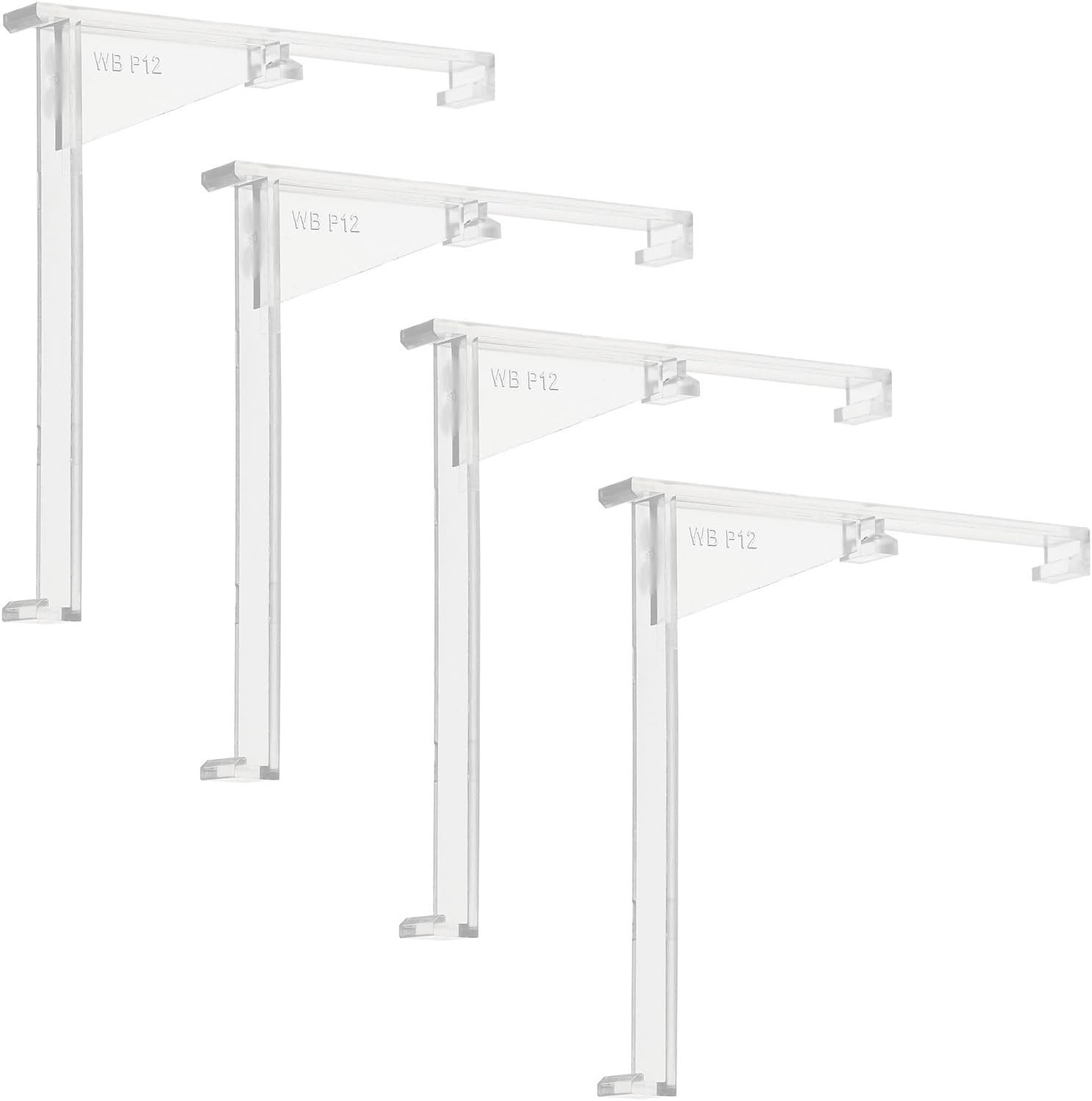 4pcs Valance Clips, 3.5in Vertical Clear Plastic Valance Clips Hidden Retaine…