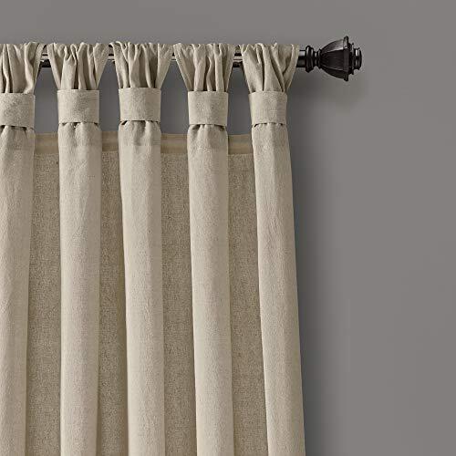 Burlap Knotted Tabtop Window Curtain Panel Pair 45″w X 84″l Dark L