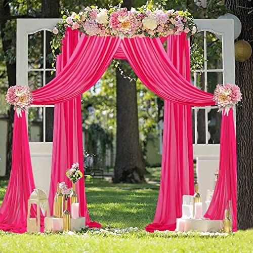 Arch Drapes Wedding Arch Draping Fabric 20FT 29″W x 240″L (Pack of 1) Hot Pink
