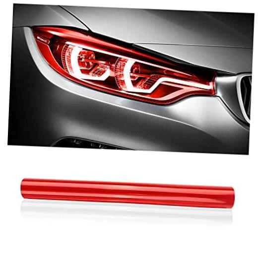 12 X 48inch Car Light Tint Film, Cuttable&Stretchability Car Headlight Red