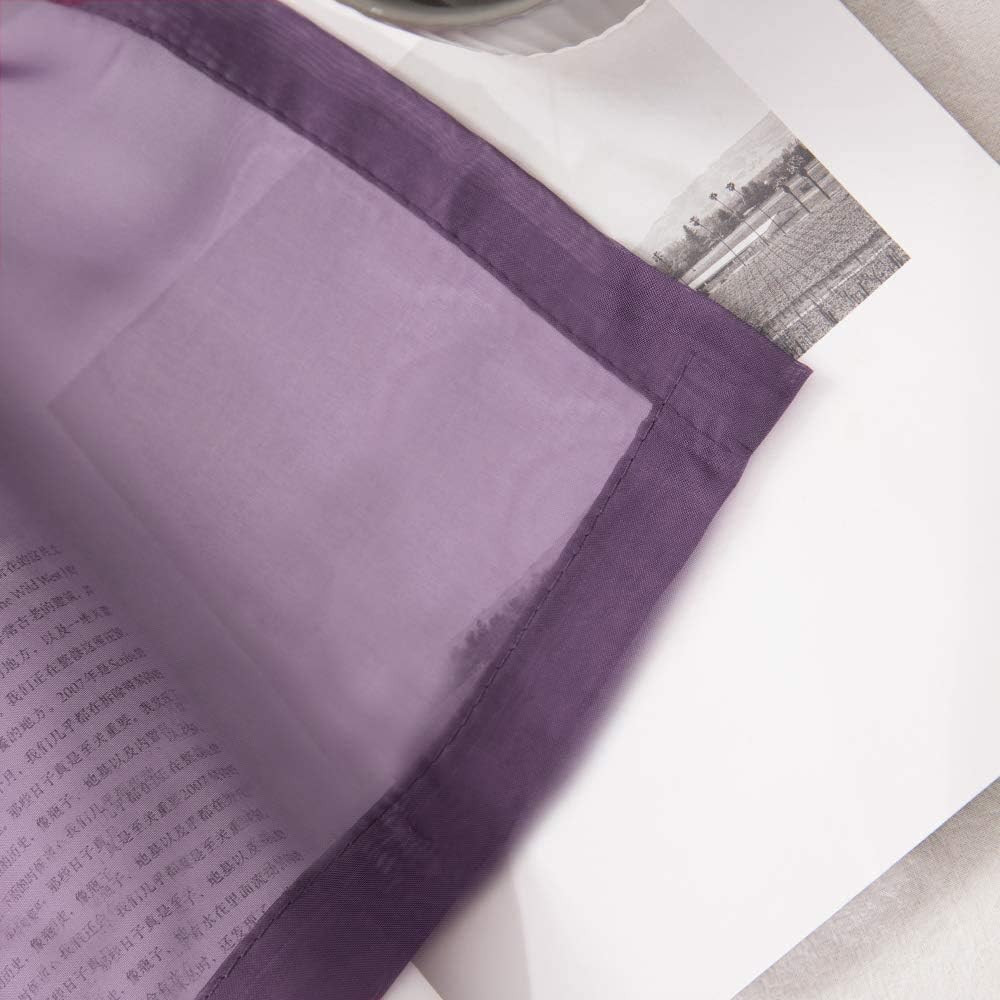 Solid Color Sheer Curtains 96 Inches Long 2 Panels Set – Elegant Lightweight Gro