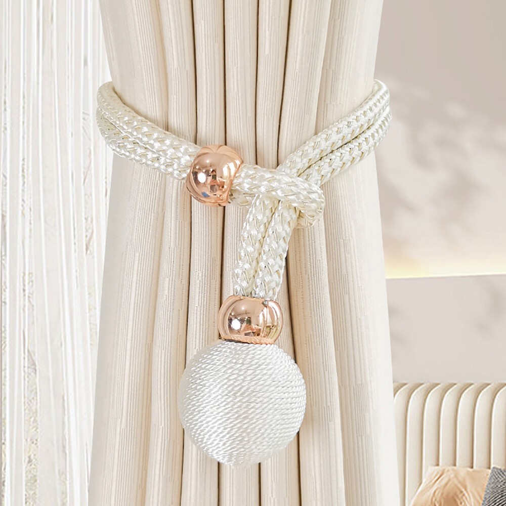 Curtain Tiebacks Tie Back Buckle Clip Weave Rope Holdback Home Decor Multi-Color