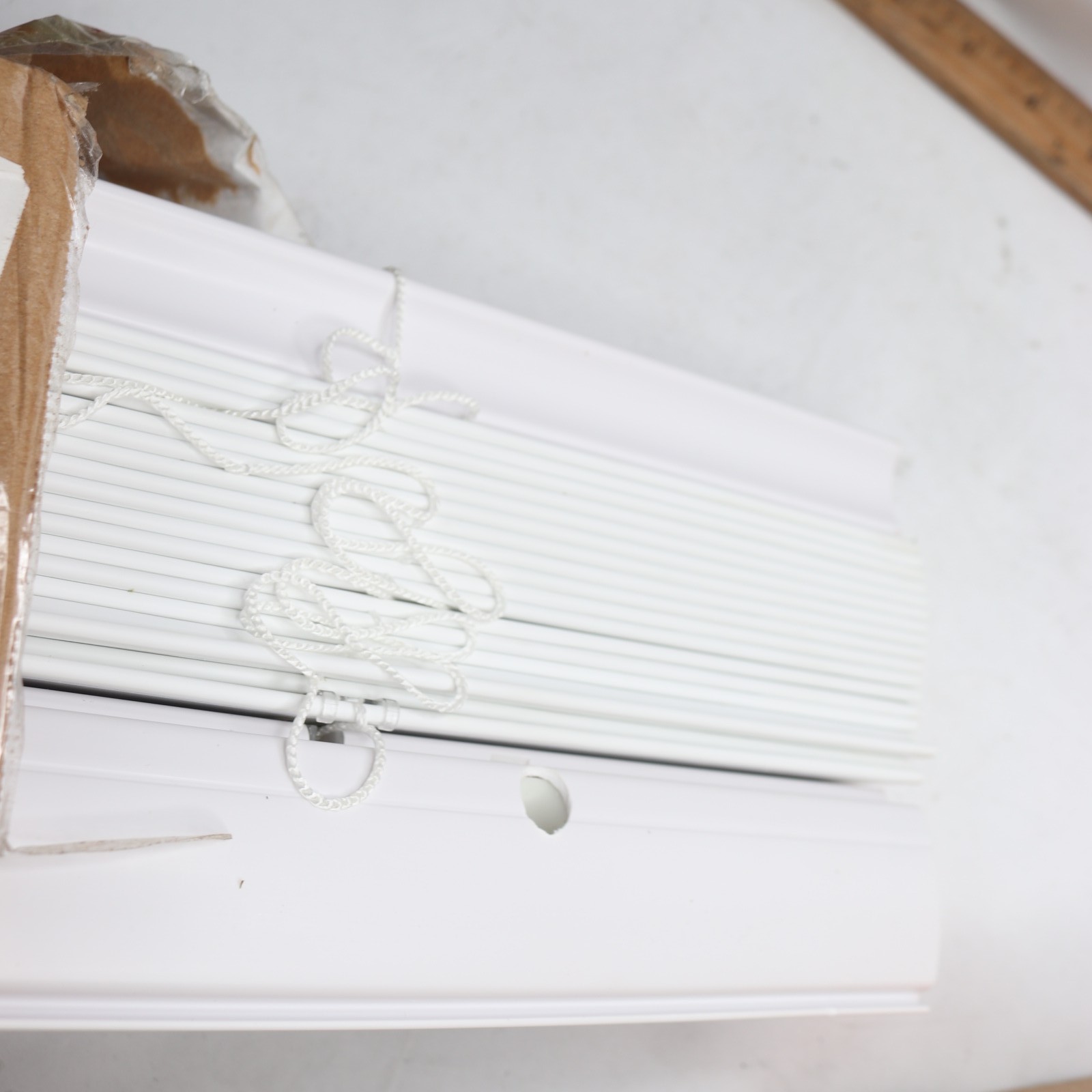 Cordless Room Darkening Vinyl Mini Blinds White CANN-A030-336