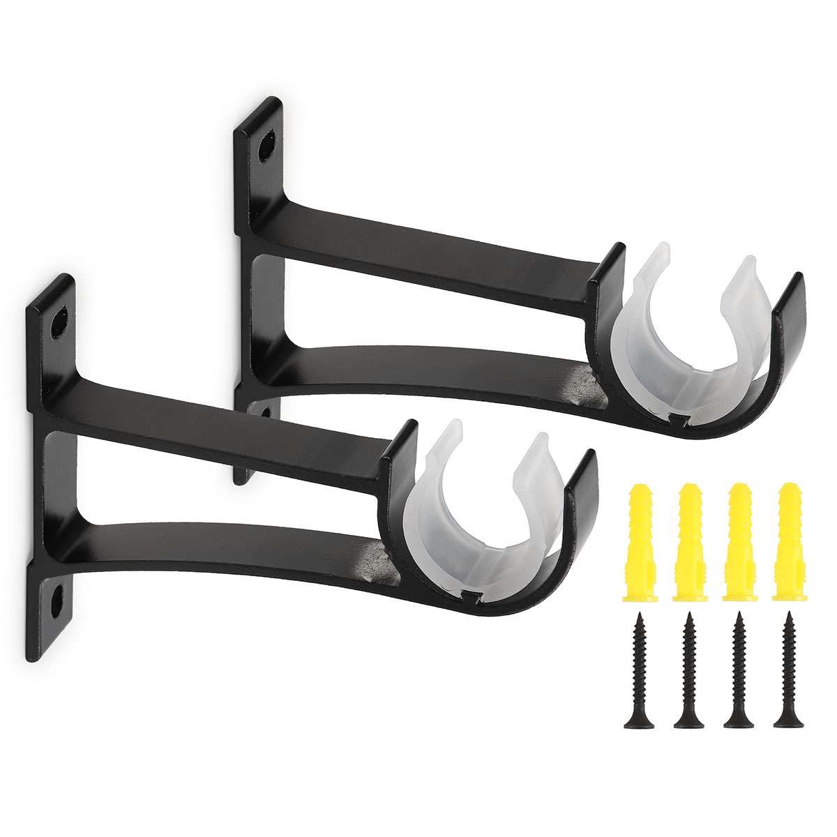 2/4/6 Aluminum Alloy Single Curtain Rod Brackets Window Wall Holders for Drapery