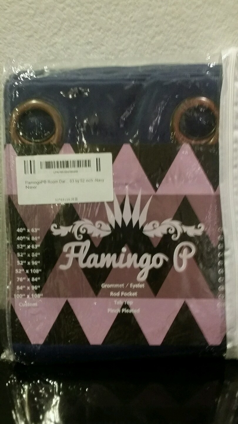 Flamingo P One Panel Grommet Navy Window Curtain 63″(W) x 52″(L)