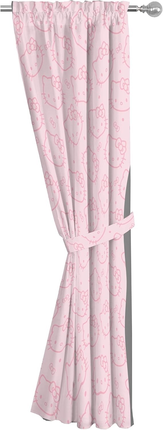Window Curtains for Bedroom 4-Piece Drape Set with 2 Tiebacks, Pink – Hello K…