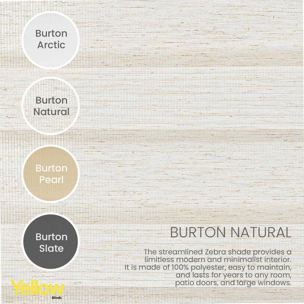Off White Cordless Room Darkening Polyester Dual Layer Zebra Roller Shades-46 In