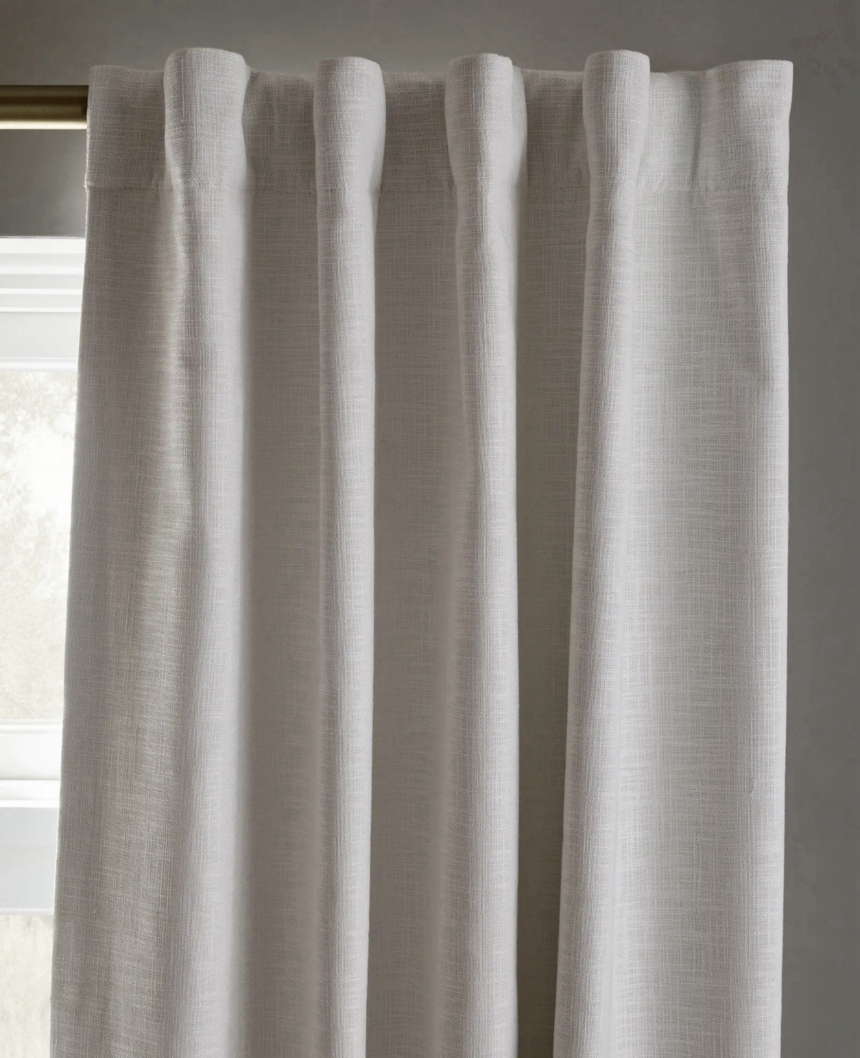 Quince White Cotton True Blackout Curtain Panel 48×84 Rod Pocket Back Tab
