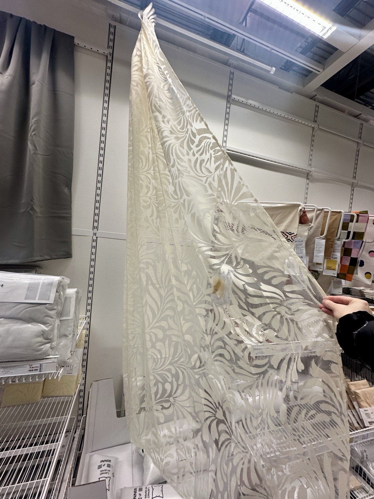 Ikea SKAREFLY Sheer Curtains 2 Panels 1 pair 57 x 98″ Floral Light Butter Yellow