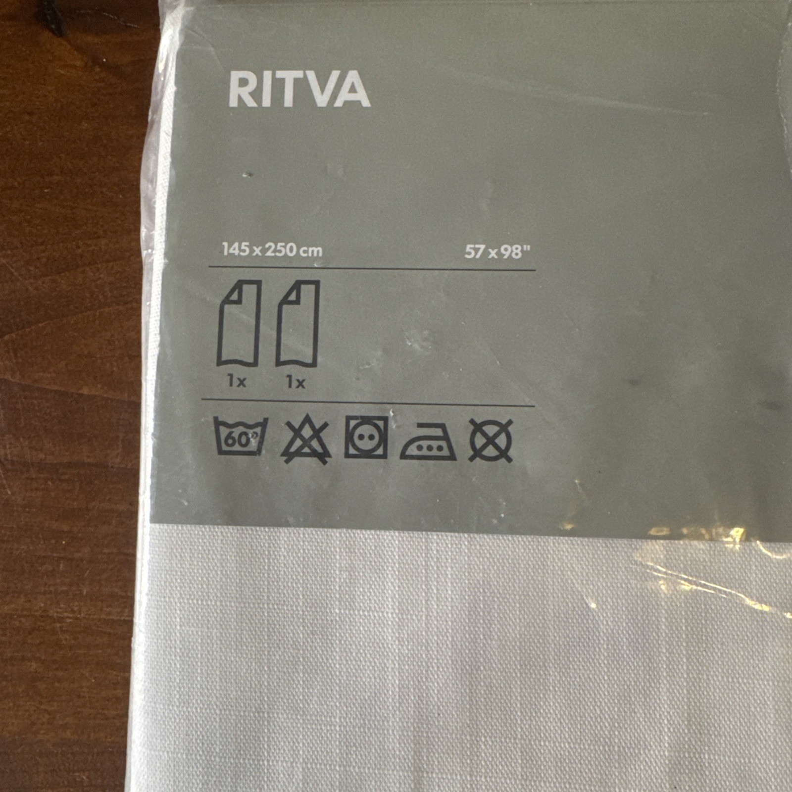 NIP IKEA Ritva White Curtains 1 Pair With Tie Backs – 98” x 57”