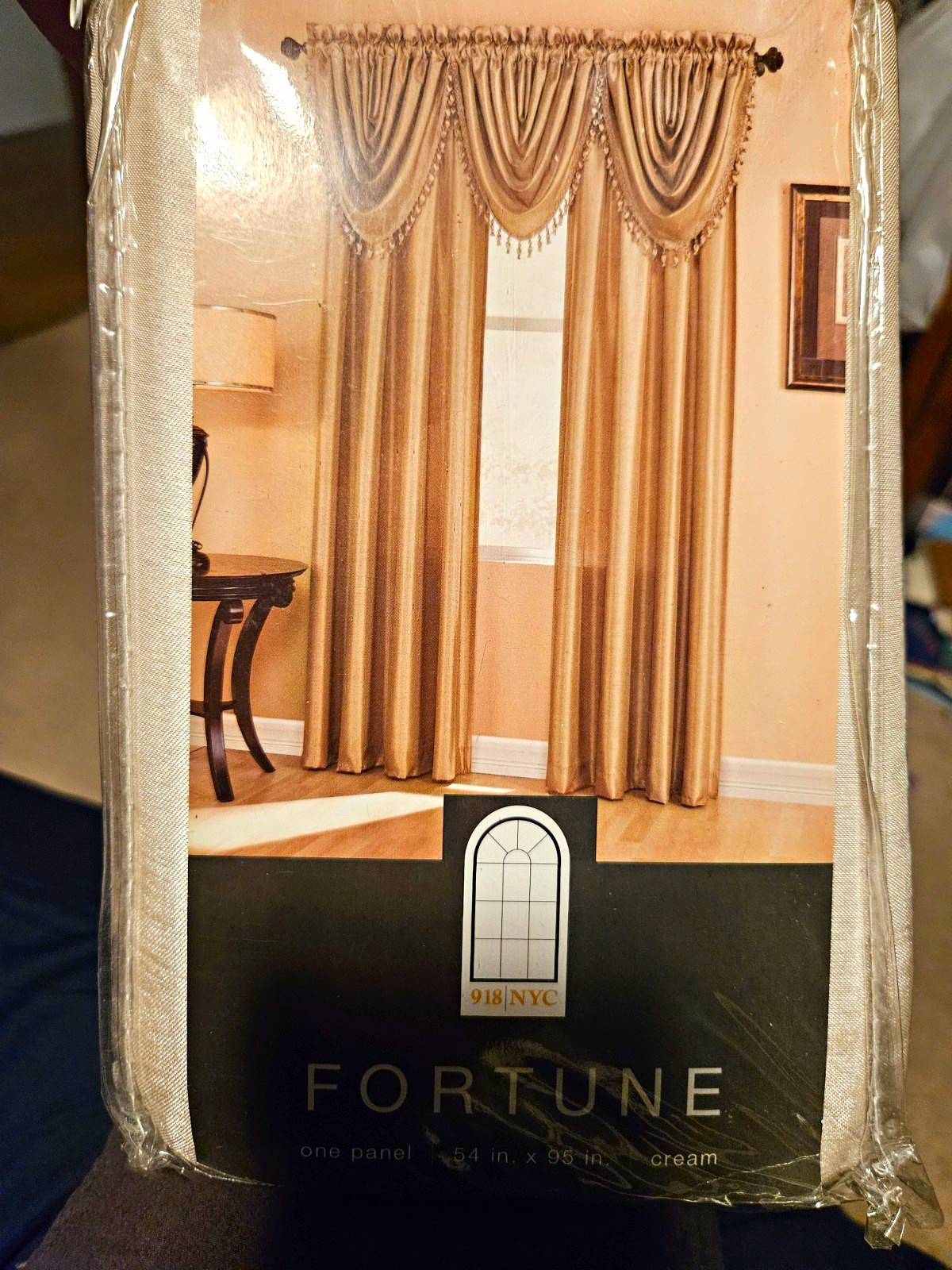 918 NYC Fortune Cream Curtain Panels 54×95 Light Filtering Rod Pocket Polyester