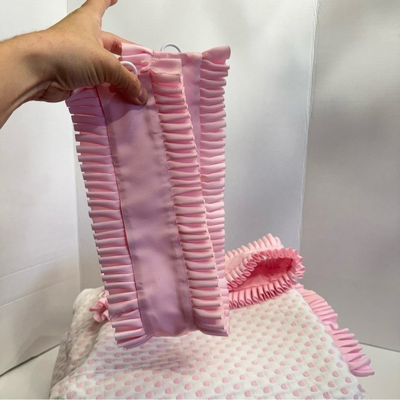 Pottery Barn Audrey Polka Dot CUSTOM Drapes Set 2 Pink Embroidered Chenille RARE